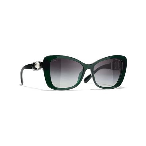 chanel 5445h 1672/s6 butterfly sunglasses green 55mm|Sunglasses: Butterfly Sunglasses, acetate Green — Fashion.